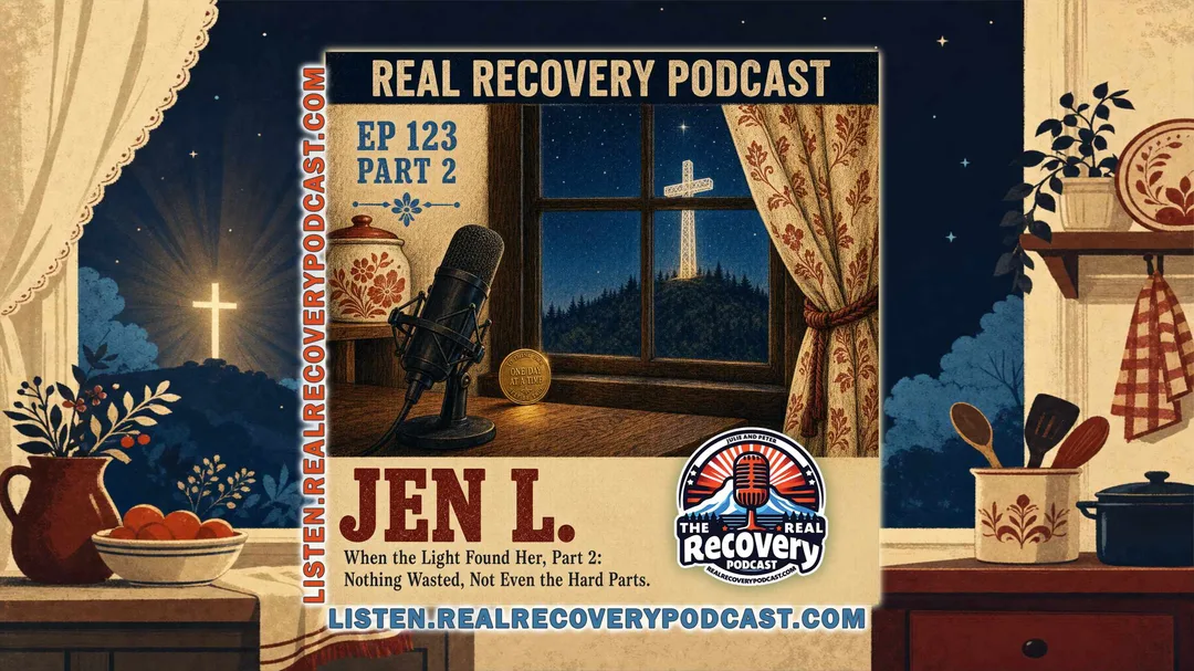 Jen L., 29 years sober, returns for Part 2 of her recovery story with hosts Julie and Peter on Episode 123 of the Real Recovery Podcast.